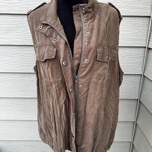 KUT From The Kloth women’s L vest, olive/brown